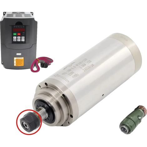 Motor de husillo refrigerado por agua, compatible con CNC, con variador de frecuencia (VFD). (1/2)