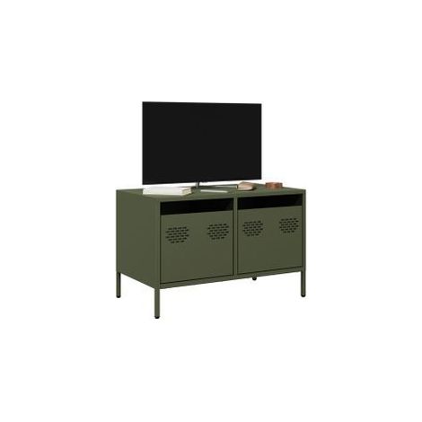 Meuble TV vert olive 68x39x43,5 acier laminé à froid (1/5)