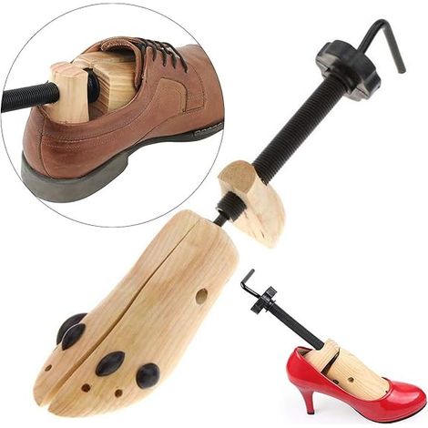 (1 Stück, S) Unisex-Schuhspanner aus Holz, doppelt verstellbar, Schuhspannerverlängerung