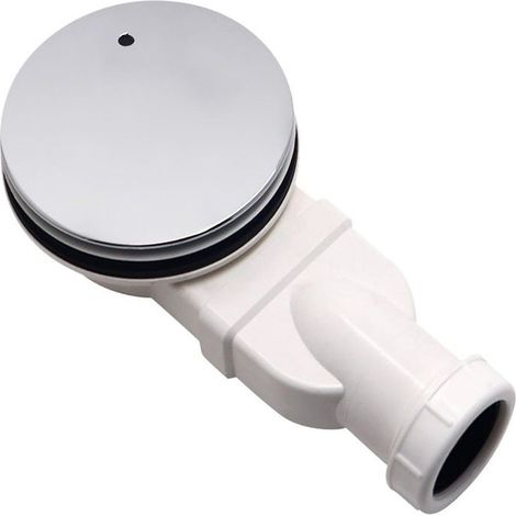Caniveau de douche extra plat 90 mm avec siphon, récupérateur d'odeurs, filtre à cheveux et coude d'évacuation DN 40/50 mm, couvercle chromé (1/5)