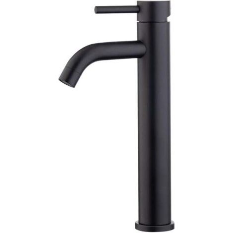BARKBUSTERS Mitigeur de lavabo à bec haut, mitigeur de raccordement eau chaude/froide, noir (1/4)