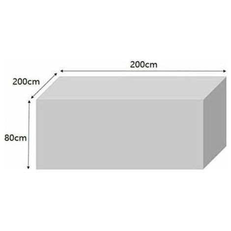 FOREHILL Housse De Protection Salon De Jardin, Bache Salon De Jardin, Salon De Jardin Exterieur Protection Table De Jardin Rectangulaire, Imperméable, Coupe-Vent, Anti-Uv,200x200x80cm (1/4)