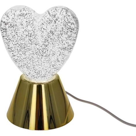 Lámpara LED Dua con purpurina, acero, blanco/dorado, 16,5 cm de alto. SEYNAVE (1/3)
