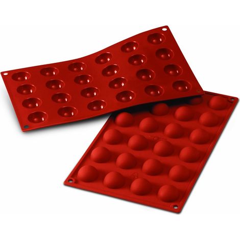 1 Moule à gâteau,Silicone platine,24 cavités,Demi-sphère,Pâtisserie (1/5)