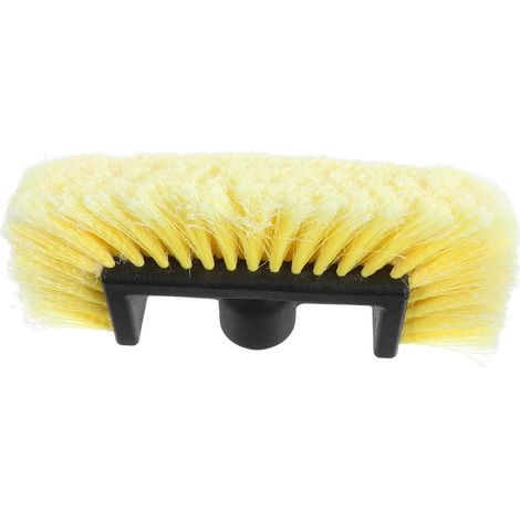 Brosse de lavage portable pour voiture — Dotée d'une tête au design élégant d'un jaune éclatant idéale pour le lavage des véhicules ainsi que pour le nettoyage domestique général. (1/5)