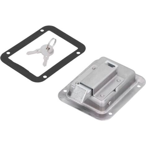 Loquet de porte à palette en acier inoxydable 304, bote à outils, serrure encastrée avec 2 clés pour camions de pompiers de remorque de camping-car (1/5)