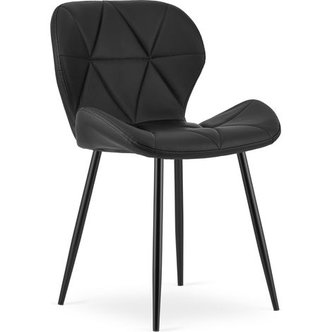Chaise - leobert - mango - simili cuir noirpieds noirs 211770206 (1/5)