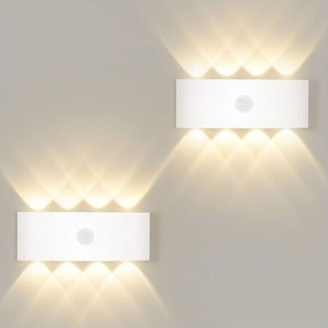 8W Wall Lamp with Motion Detector, Automatic On and Off Wall Lamp Warm White 3000K, Wall Lamp Lighting Sensor for Outdoor/Indoor IP65 (1/4)