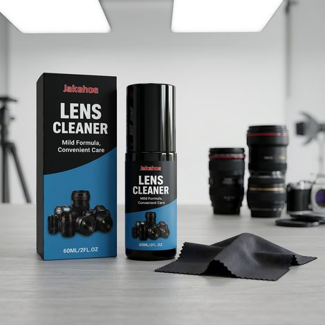 Kameralinsenreiniger für die tägliche Pflege: Wischen und entfernen Sie Schmutz von Kameralinsen für klare Sicht – Reiniger 60 ml + schwarzes Brillenputztuch 1 -- BIEMMEDUE (1/5)