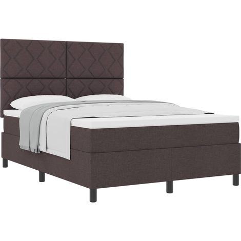 Maison Exclusive - Letto a molle con testiera Marrone Scuro 140 x 190 cm Tessuto (1/5)