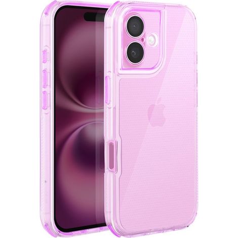 Coque pour iPhone 16 - AVIZAR - Renforcée - Bi-Matière - Antidérapante - Violet (1/5)