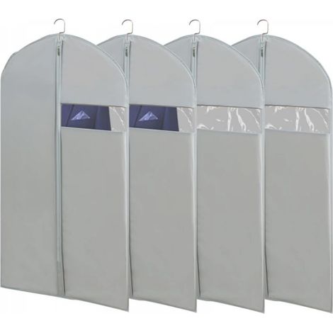 Lot de 4 sacs à vêtements pour le rangement de votre garde-robe, 43 pouces, gris (1/5)