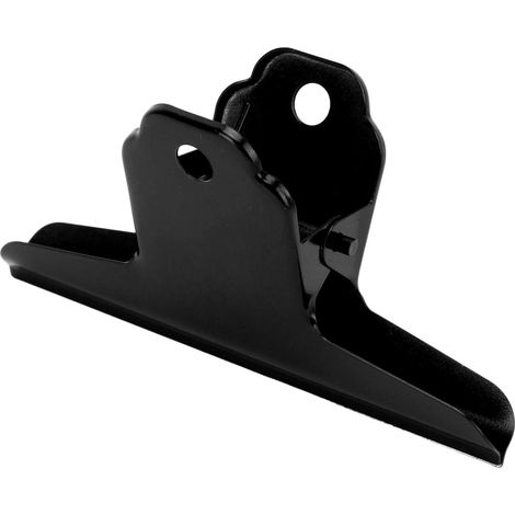 Pince à reliure en métal, matériau métallique, forte adhérence, durable, grande taille, pince pour dossiers de bureau, pour la maison, l'école ou le bureau, noir (1/5)