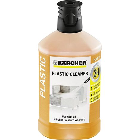 KARCHER Detergente per superfici plastiche 3 in 1 - Tappo adatto al sistema Plug n'Clean RM 613 - Dimensioni della confezione: 1 l - Confezione da: 6 Pezzo(i) - Peso: 1 kg