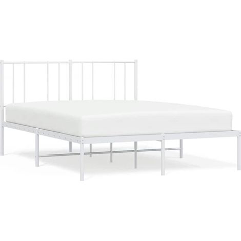 Maison Exclusive - Bettgestell mit Kopfteil Metall Weiß 120x200 c