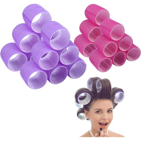 Bigoudis Géants À Prise Autobloquante - 24 Pièces (12 Jumbo + 12 Xlarge) - Pour Coiffure Salon À Domicile - Lot Complet (1/5)