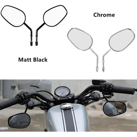 Rétroviseurs moto, rétroviseurs Harley, rétroviseurs entièrement métalliques de haute qualité, compatibles avec les rétroviseurs Harley 883 (noirs) (1/4)