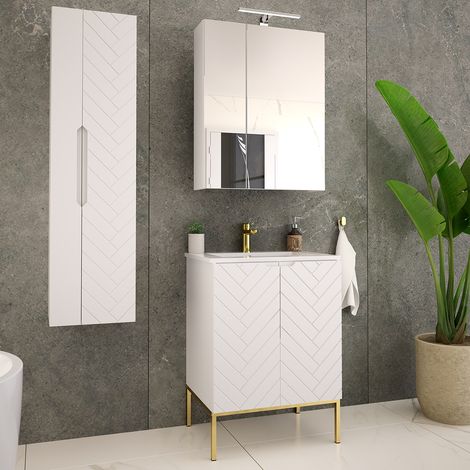 Set di mobili da bagno con lavabo Daria bianco 60cm