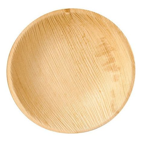 Assiette en feuille de palmier, ronde, 18,5 x 2,5 cm, 25 pièces.