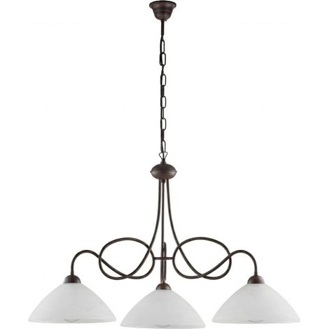 Lampadario Rustico Bistrot 3 Luci Nero e Bianco LuceArt Classic (1/5)