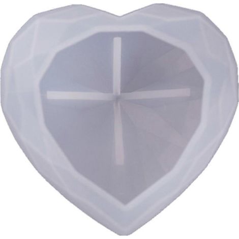 Moule décoratif en forme de cœur à facettes pour résine époxy, idéal pour les loisirs créatifs et la décoration intérieure. (1/5)