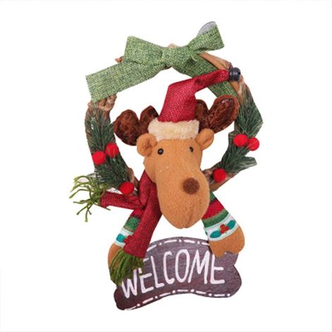 20 cm Weihnachtsgirlande, dekorativer Weihnachtsgirlanden-Anhänger – Rattanring-Anhänger für Weihnachtspuppe