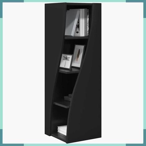 Meuble d'angle - 889856 - Noir - Bois d'ingénierie - 4 étagères (1/5)