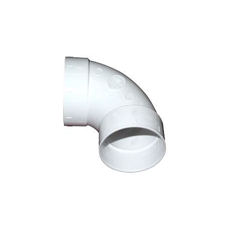 Atepac – Coude PVC 90° médium – Raccord d'évacuation 2 pouces – Angle 90° – PVC de qualité supérieure pour systèmes d'aspiration (1/2)