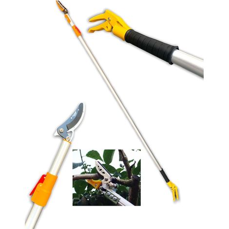 FORBICI POTA POTATURA RACCOGLI FRUTTA ASPARAGI MANICO TELESCOPICO 3m (1/3)