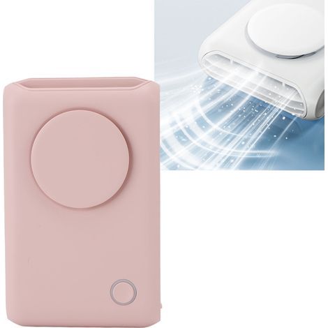 Tragbarer Mini-Ventilator [6 Betriebsmodi], 3 Geschwindigkeitsstufen, wiederaufladbar (USB-C), zum Anclipsen, Schwarz/Pink (1/5)