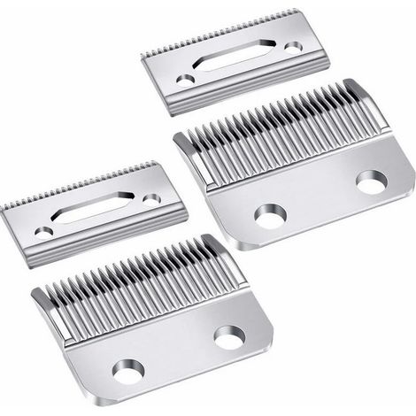 2 Ensemble Lames de Tondeuse Réglables, 2 Trous Lame de Rechange pour Tondeuse à Cheveux pour Option 1006, Super Cône 8400 (Argent) (1/5)