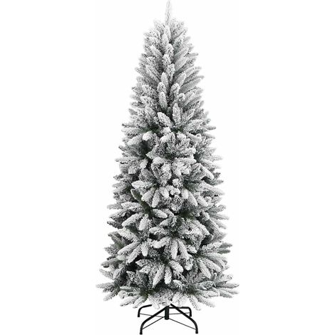 Sapin de Noël  Arbre de Noël artificiel avec neige floquée 120 cm PVC et PE (1/5)