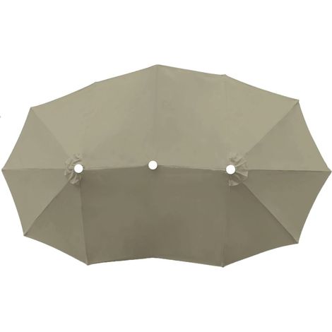 Toile de Remplacement - Parasol Rectangulaire 460 x 270 cm - 12 Baleines - Polyester Respirant - Pour Balcon Terrasse Jardin Piscine - 1 Pièce