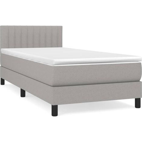 Maison Exclusive - Boxspringbett mit Matratze Hellgrau 90x190 cm (1/5)