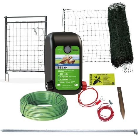 Kit clôture mobile volailles filet 50m poste mixte