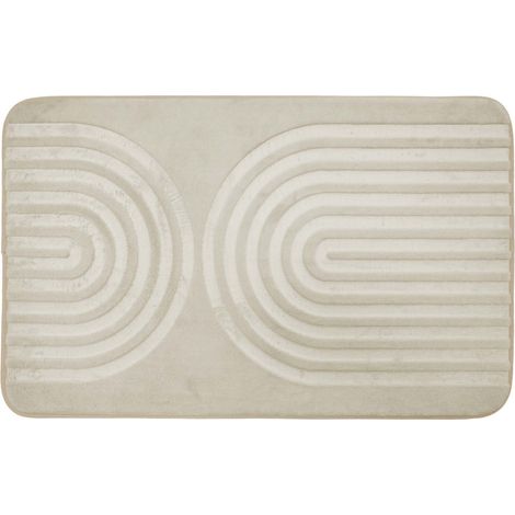 Tapis de bain antidérapant en microfibre à relief graphique Marron 45x75 cm (1/3)