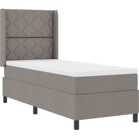 Maison Exclusive - Lit à ressort LED avec matelas Taupe 80 x 200 cm tissu