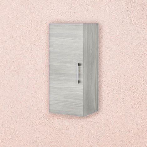 Mueble De Baño Roble Gris Efecto Madera 1 Puerta Reversible Rimini (1/3)