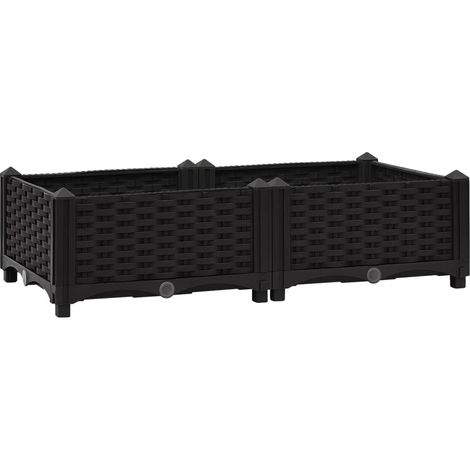 Jardinière lit surélevé plantes fleurs jardin 80 x 40 x 23 cm polypropylène (1/5)