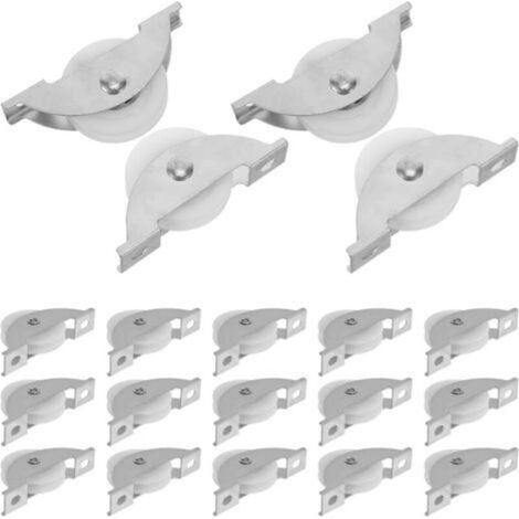 Lot de 20 Galets de Guidage en Nylon Blanc Zingué pour Portes Coulissantes Silencieuses Poulies à Billes Résistantes pour Portes de Placard Fenêtre et Meuble Installation (1/5)