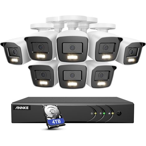 ANNKE 8CH Kit de Vidéosurveillance Extérieures,5MP DVR et 8 Caméras Couleur Vision Nocturne Filaires HD 1080P,Alerte E-Mail, Détection Mouvement Accès à Distance 4TB HDD (1/5)