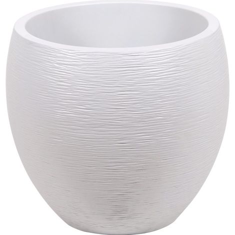 EDA – Pot à réserve d'eau rond Egg Ø 50cm – 46L – Double paroi anti-UV – Zone de rétention d'eau – Usage intérieur et extérieur