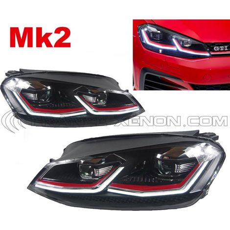 2x Feux avant GOLF 7 GTI Facelift MK2 Full LED pour Phase 2 - 2017 à 2022 - Sans codage - Plug&Play