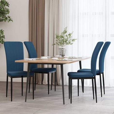 vidaXL Sillas de comedor 4 unidades terciopelo azul (1/5)