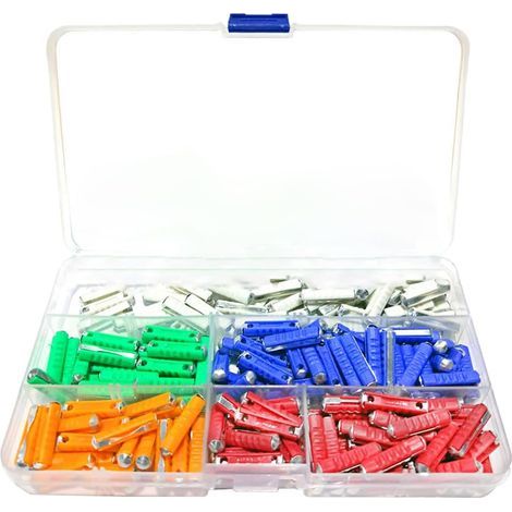 Torpedosicherungen, 200 automatische Torpedosicherungen für Oldtimer und Motorräder, automatische Torpedosicherungen mit Aufbewahrungsbox und Continental-Autosicherungen (5A/8A/10A/16A/25A) (1/5)