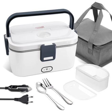 Boîte à lunch chauffante 3 en 1 de 1,8 L avec sac et récipient amovible en acier inoxydable 304 pour voiture, camion ou bureau. (1/2)
