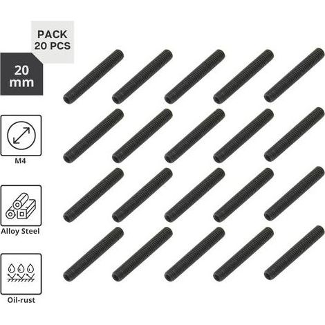 Industrial Vis Sans Tete Metrique Vis M4 x 20 mm PACK de Vis 20 Vis cle Allen Extrémité Chanfreinée Visserie pour fixation polyvalente, poignee de porte et utilisations (1/3)