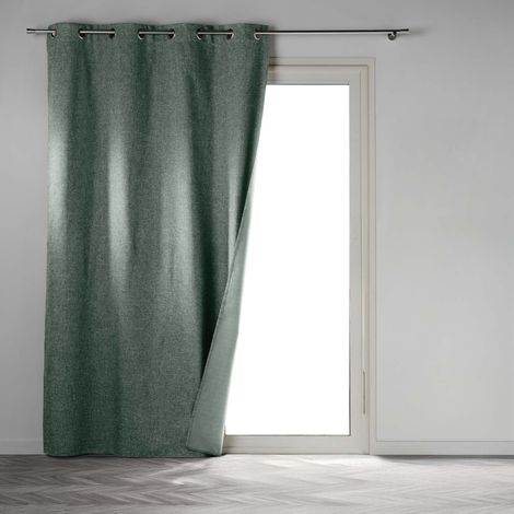 Rideau Occultant à Œillets "Crépuscule" 140x260cm Vert Cèdre