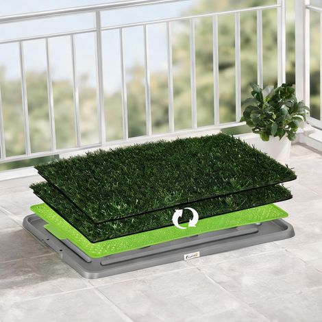 Toilette pour chien en gazon artificiel avec bac 67 x 41 cm en PE (1/5)
