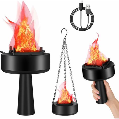 Lumière de flamme LED à effet de feu dynamique, lumière de flamme suspendue, lumières de feu rechargeables par USB suspendues, faux foyer réaliste, flammes de feu artificielles portables (1/5)
